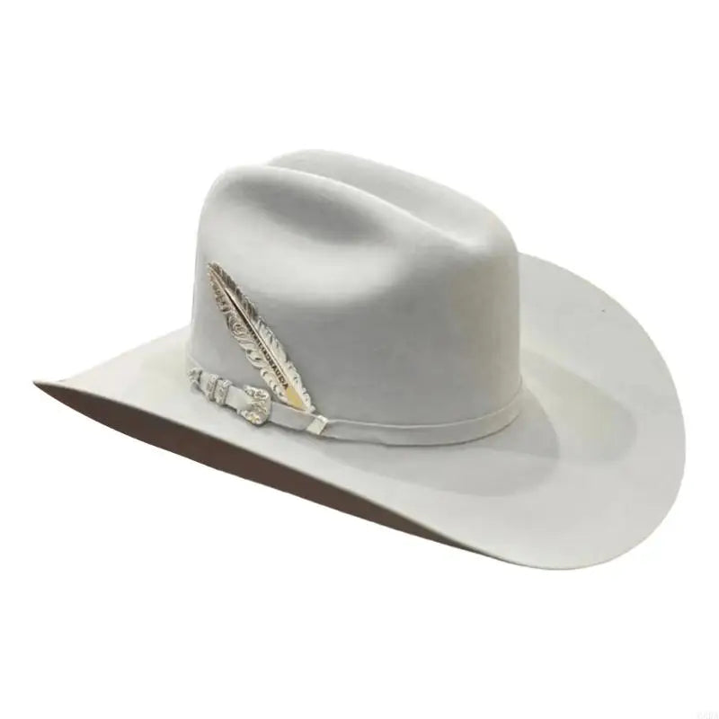 Elegant Wool Fedoras Hat For Men And Women White Gentleman Breathable Unisex Hat For Outdoor Event 6XDA