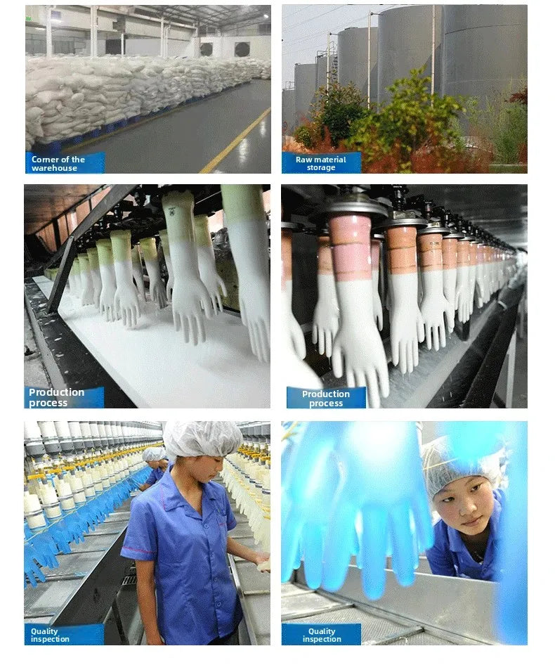 100PCS Nitrile Exam Gloves Heavy Duty Food Grade Latex & Powder Free High Elasticity for Medical Food Service Cleaning