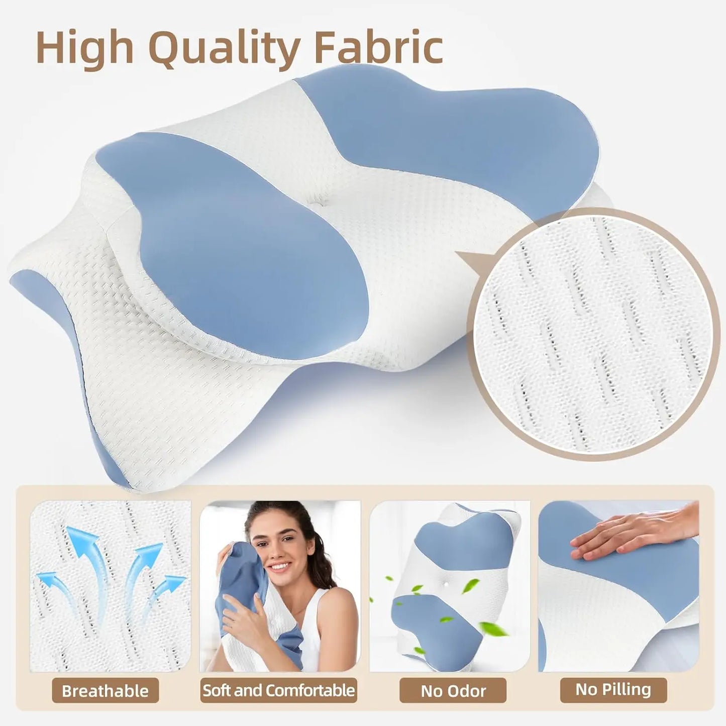 2024 New Ergonomic Memory Foam Cervical Pillow-Neck And Shoulder Support  Adjustable For Side Back Stomach Sleepers