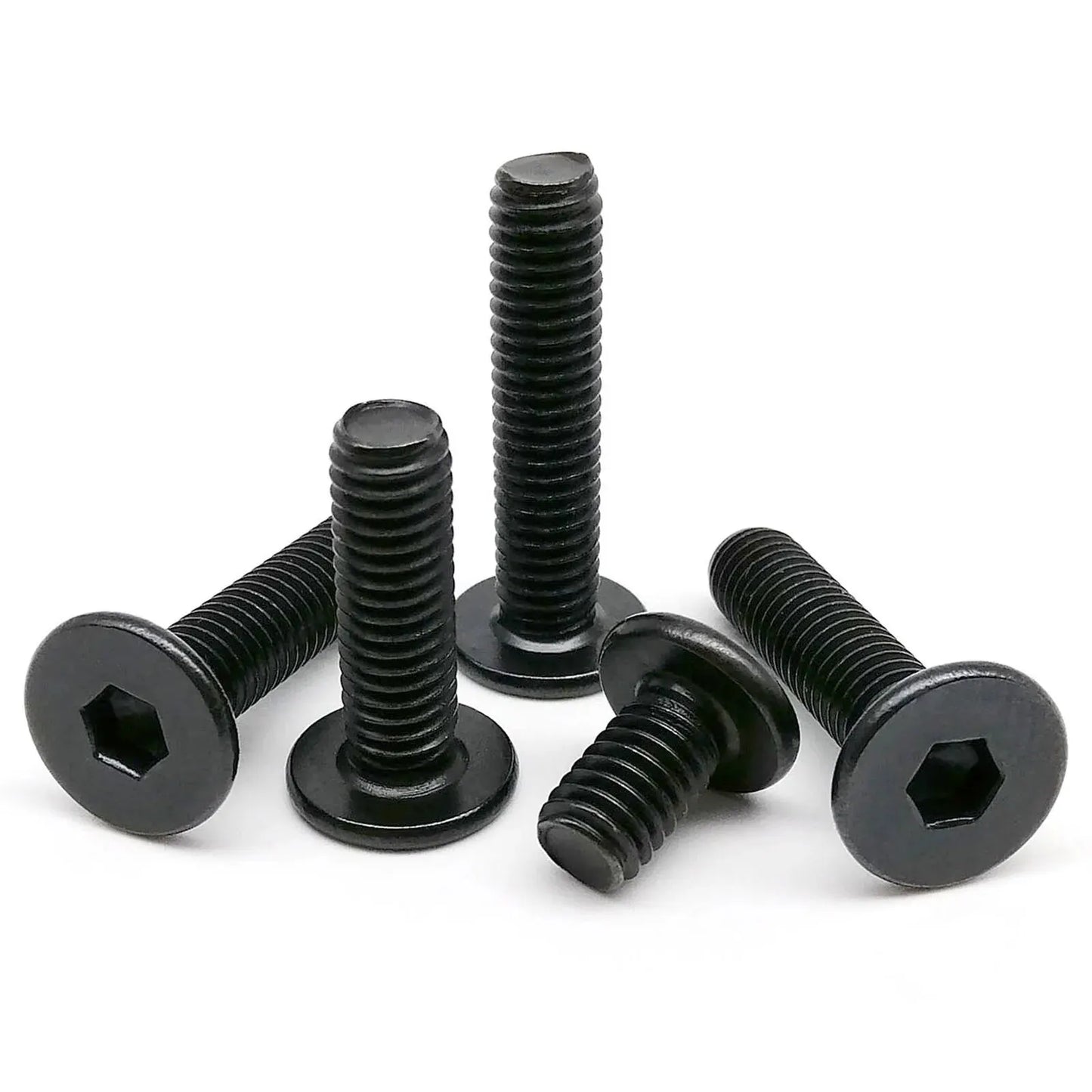 Allen Hexagon Ultrathin Hex Socket Ultra Thin Flat Wafer Head Screw Bolt M2 M2.5 M3 M4 M5 M6 M8 Black Plated 304 Stainless Steel