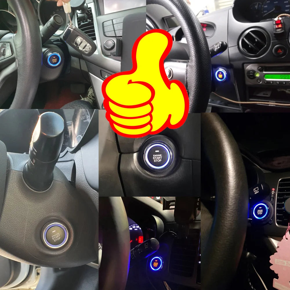 Car alarm with autostart Universal central locking car Remote starter kit Automotive start stop PKE Keyless Start button system