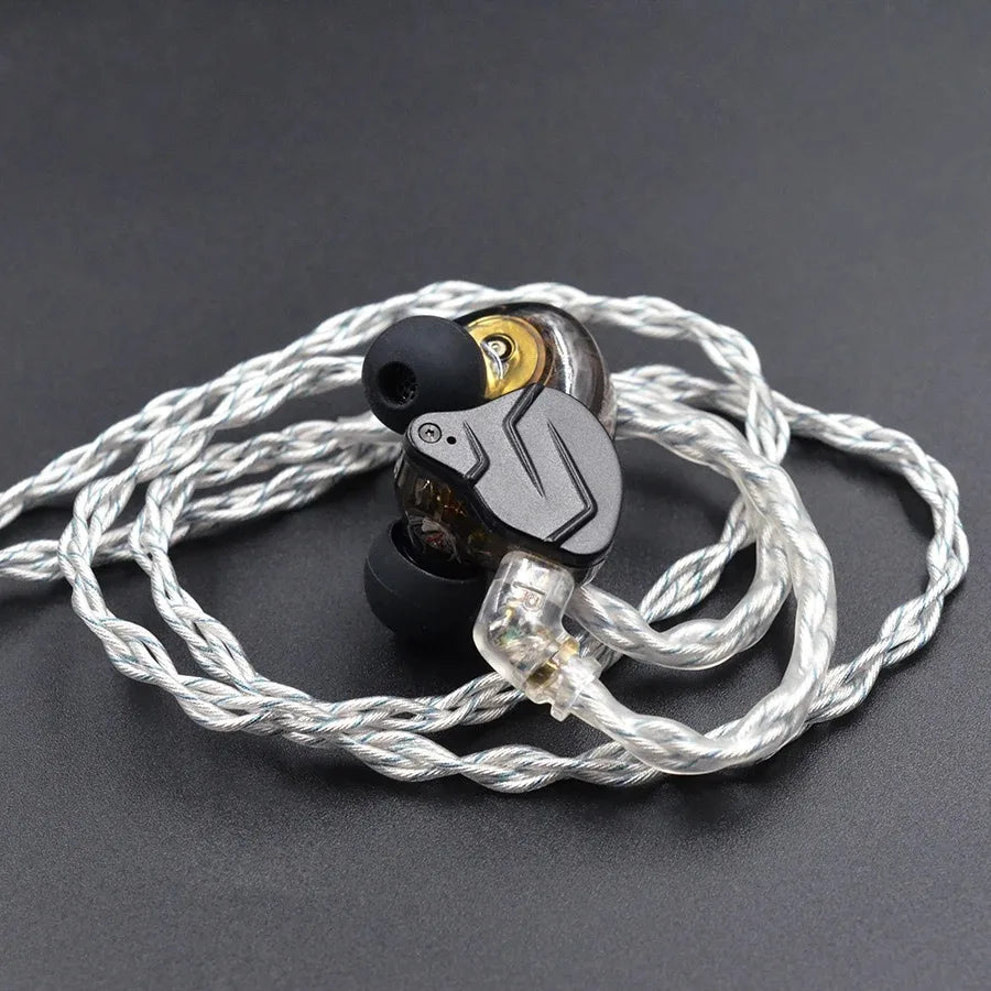 KZ 784 Cores Silver Plated Upgrade Earphone Cables 8 Core Silver Blue Hybrid Headphone With 3.5MM Metal Plug ZAX/DQ6/ZSX/ZSN PRO