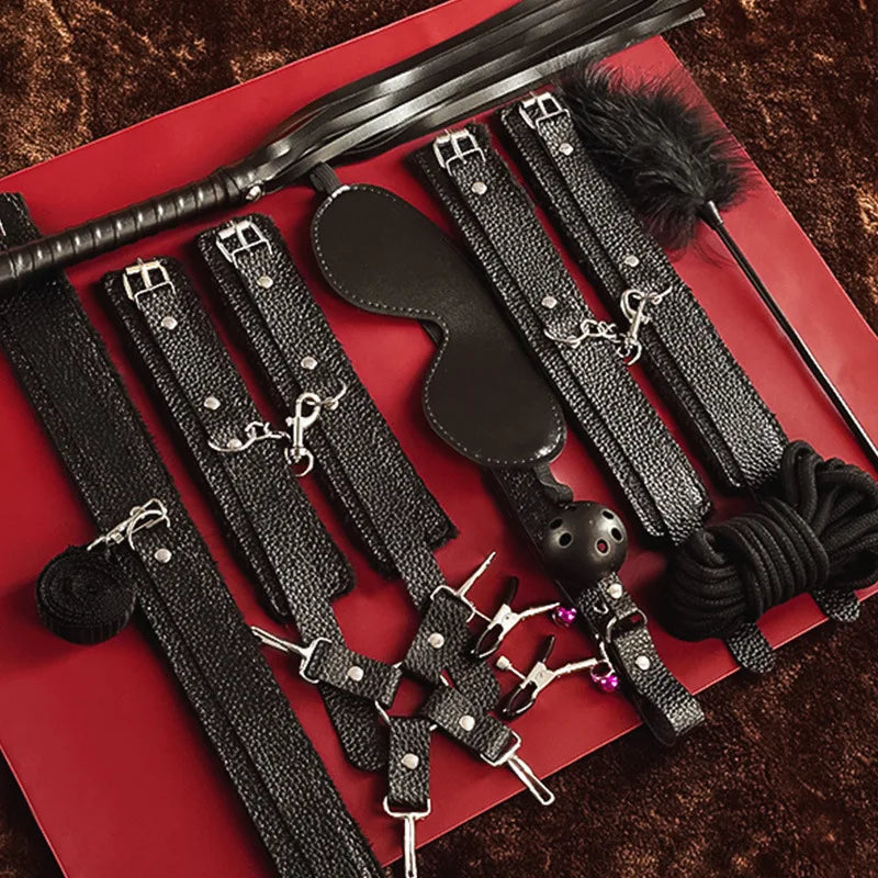 BDSM Bed Bondage Restraints Handcuffs Open Legs Shackles Couples Flirting Sex Slave Training Binding Limbs Bondage Set Sex Toys