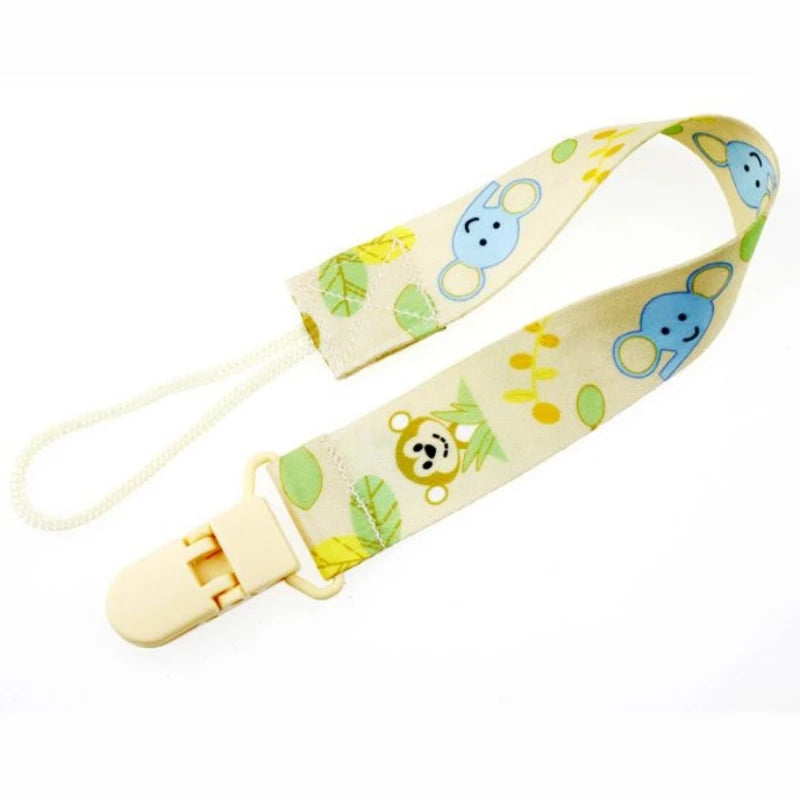 Cartoon Fixed Button Baby Pacifier Clip Chain Ribbon Dummy Soother Holder Chain Anti-drop Buckle Strap for Pacifier Baby Feeding