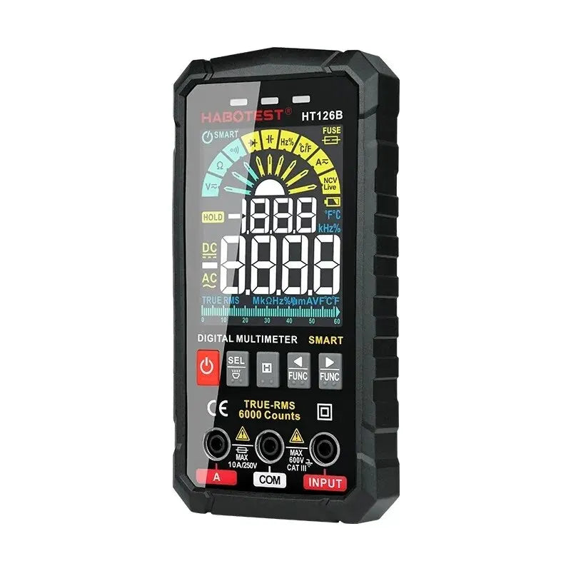 HABOTEST HT126 Digital Multimeter Auto Range DMM Voltmeter True RMS AC DC NCV 600V Voltage Meter 6000 Counts Smart Multitester