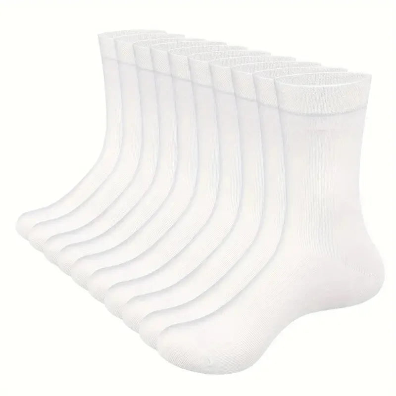 HSS 10Pairs Men‘s Socks Cotton Casual Business Middle Black Breathable Male Crew Socks Summer Winter Dress Gifts Socks Size38-45