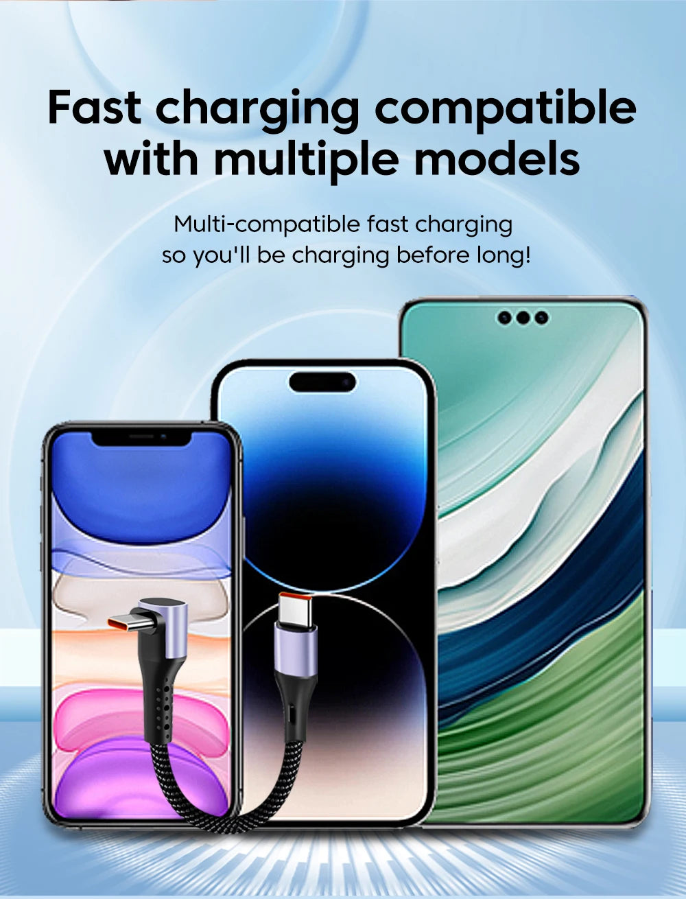 0.15/0.3M Short Cable 66W USB A/ USB C to Type C Fast Charging Cable Elbow Portable Power Bank Data USB C Cord For iPhone 15 16