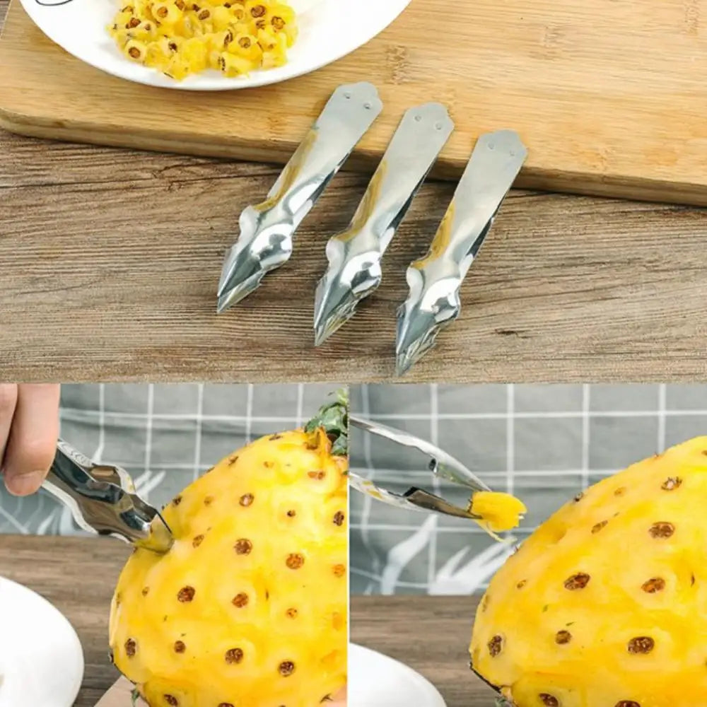 1-3 Pcs Stainless Steel Strawberry Huller Fruit Peeler Pineapple Corer Slicer Cutter Kitchen Knife Gadgets Pineapple Slicer Clip