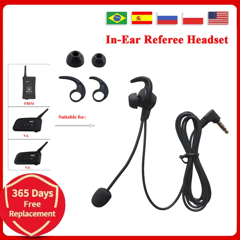 GOREF HIFI-R Full Duplex Football Soccer Referee In-ear Earphones Referees Headphone for V4C PLUS/V6C/FBIM Intercom Headset