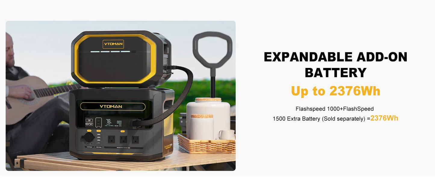 FlashSpeed 1000 Portable Power Station 2000W 828Wh LiFeP04 Battery For Outdoor Camping Tent Travel