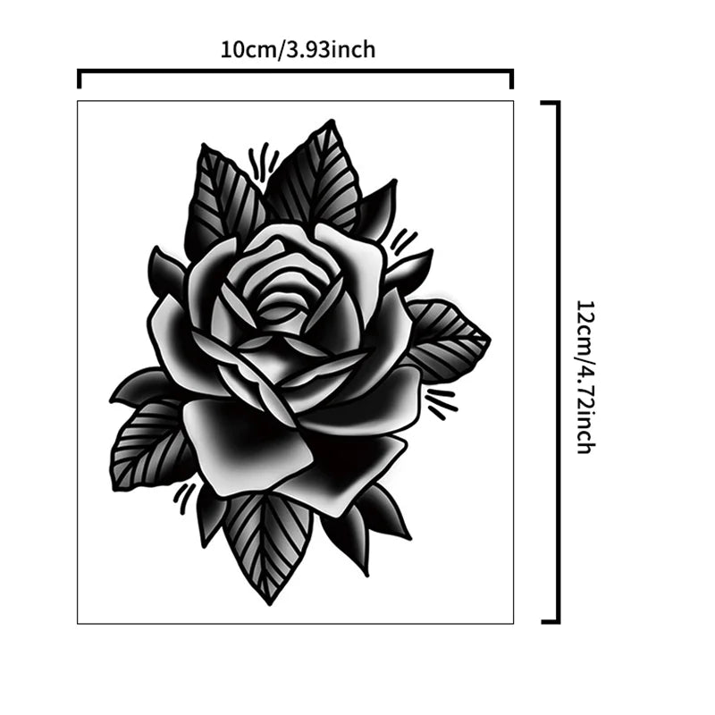 Rose, cool temporary tattoo stickers, durable waterproof, semi permanent herbal tattoo stickers