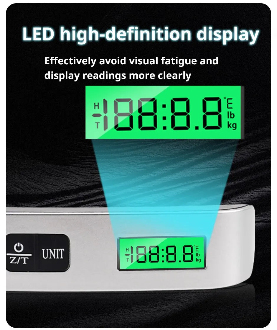 1pcs LCD Display 110lb/50kg Electronic Luggage Hanging Suitcase Travel Weighs Baggage Bag Weight Balance Portable Scale Digital