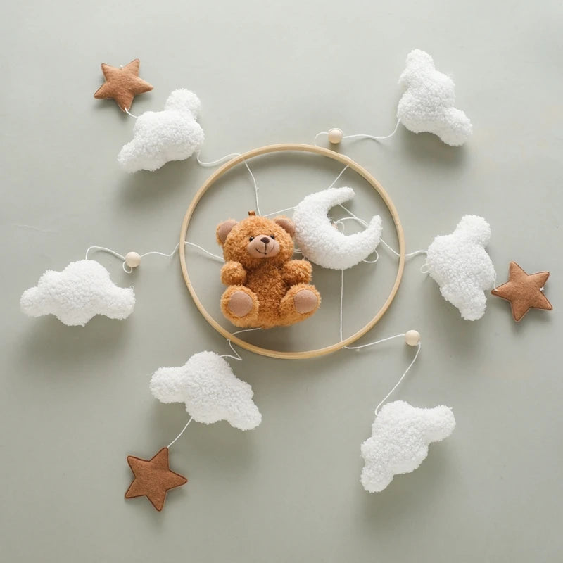 Baby Crib Mobile Bed Bell Toys Musical Rattle Educational Toys Bed Bell Newborn Mobile Bed Bell Bracket Baby Hanging Toys Holder