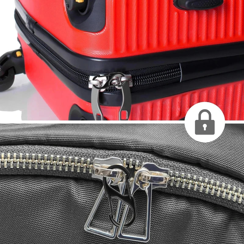 10PCS MINI Keychain Hook S Type Stainless Steel Anti-theft Spring Clip Outdoor Camping Backpack Buckle Locking Tool