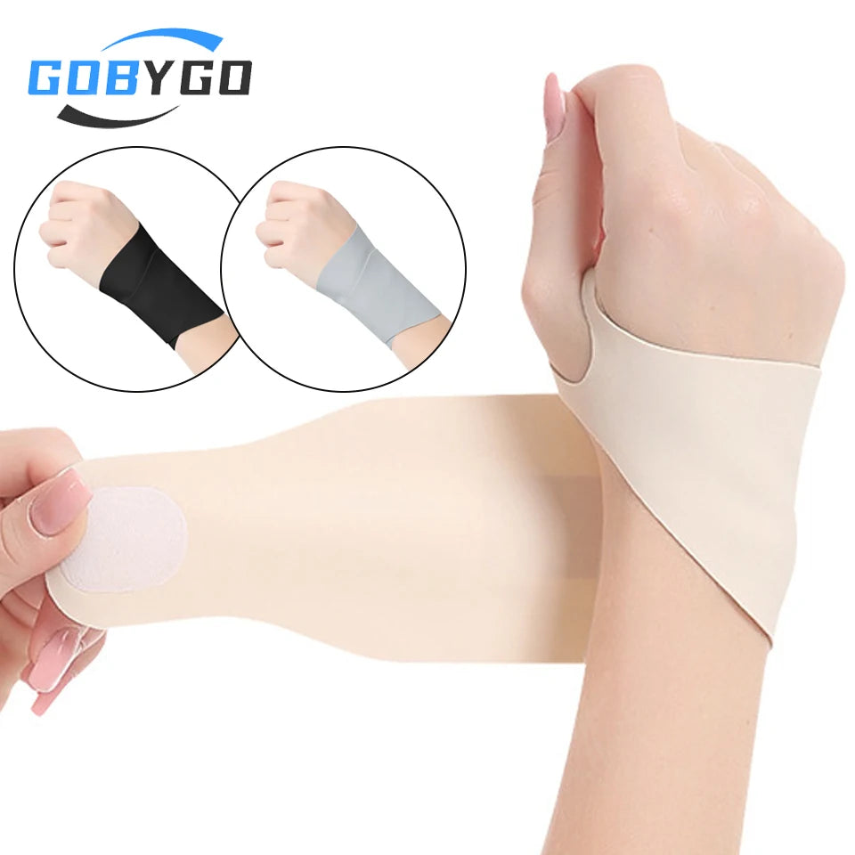 GOBYGO 1Pcs Lightweight Sports Compression Wrist Guard Pain Relief Anti-Sprain Ventilate Quick-dry Wrist Sleeve Badminton Tennis