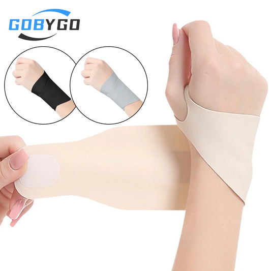 GOBYGO 1Pcs Lightweight Sports Compression Wrist Guard Pain Relief Anti-Sprain Ventilate Quick-dry Wrist Sleeve Badminton Tennis