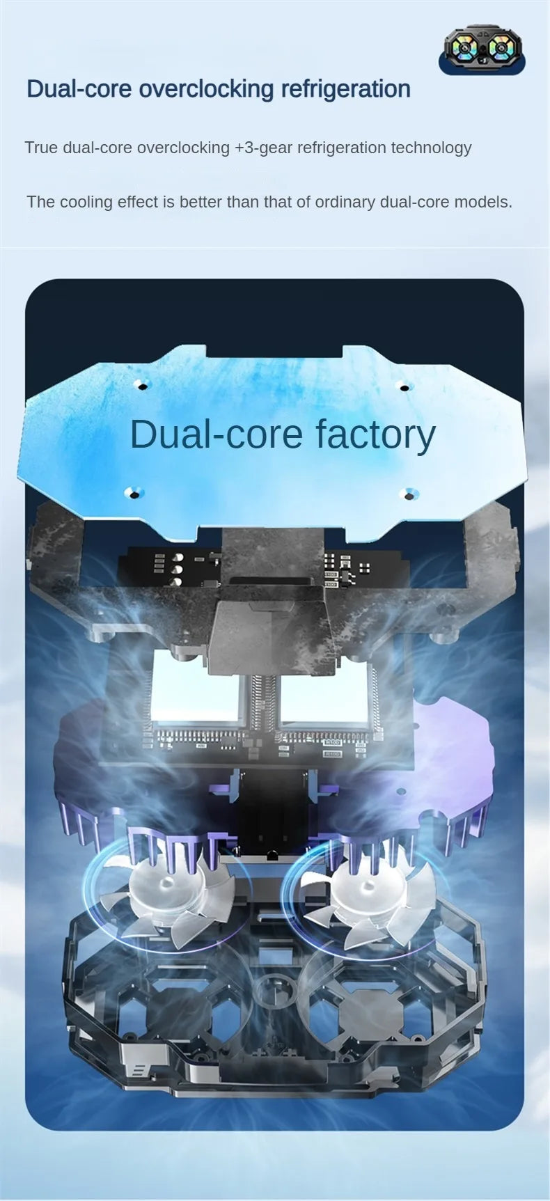 Dual Fan TEC Cooling Mobile phone radiator iPhone Samsung MOTOROLA Xiaomi Universal mobile phone Live cooler Mobile phone fan