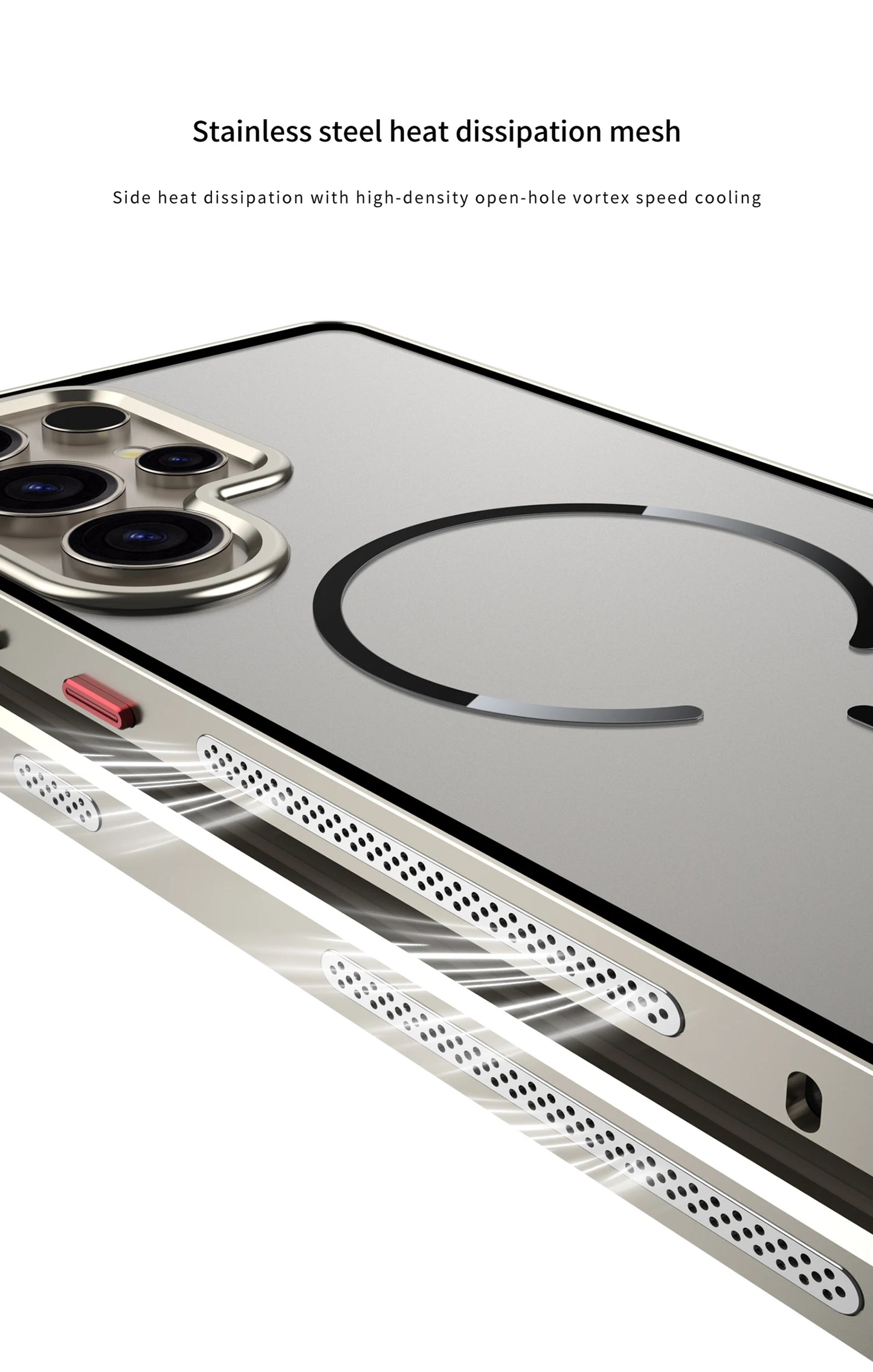 Case for Samsung S25 ULTRA Ultra S24 PLUS S23 Thin Aluminum Alloy Metal Transparent Heat Dissipation Magnetic Back Cover