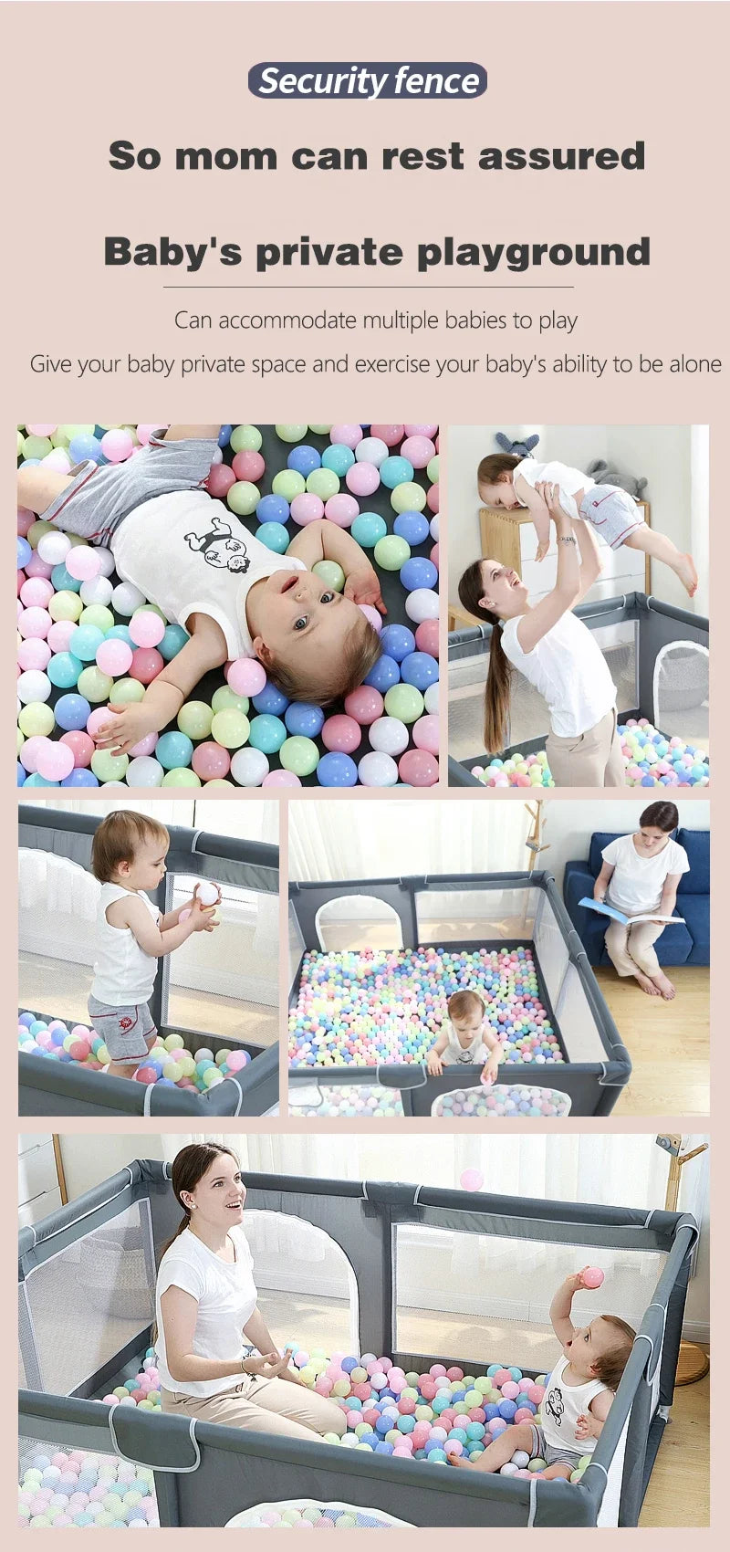 IMBABY Baby Playpen 150x180cm Children's Parks for Babies with Foam Protection Newborn Fence Box Safety Children's Play Playpen