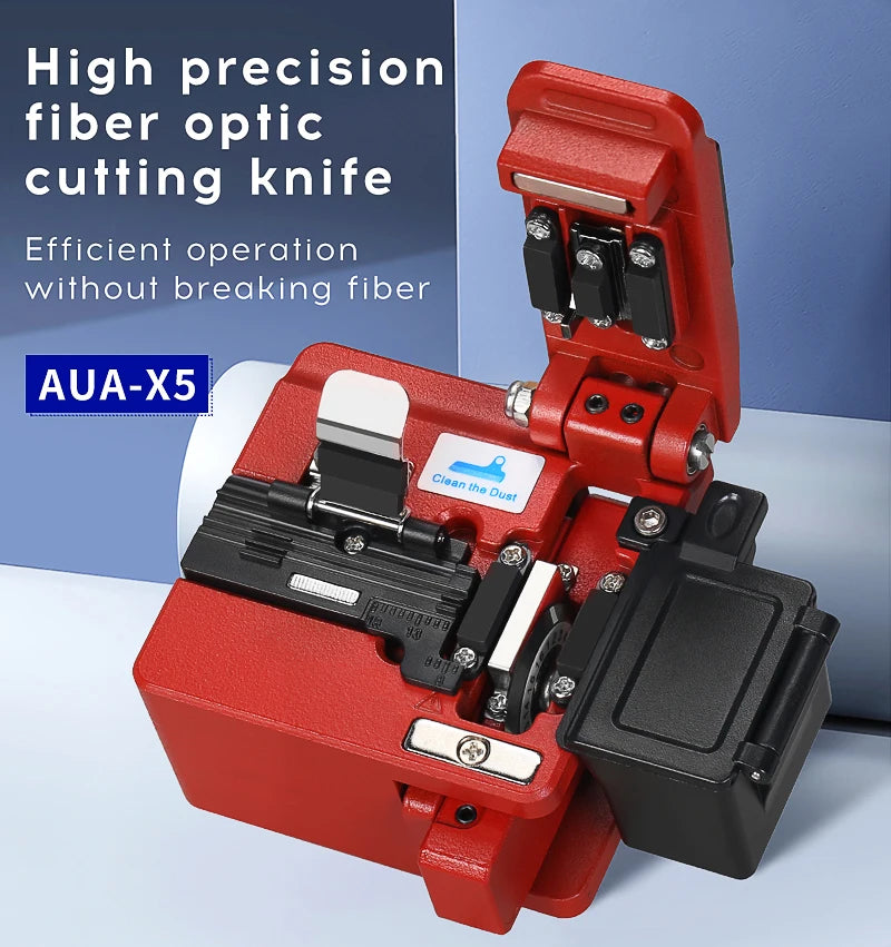 COMPTYCO AUA-X5 Fiber cleaver Cable Cutting Knife FTTT Fiber Optic Knife Tools cutter High Precision Cleavers 16 surface blade