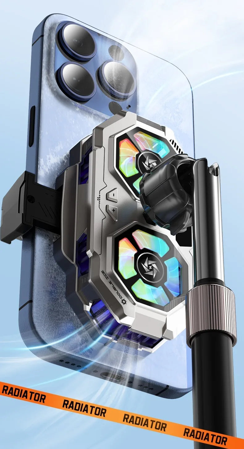 Dual Fan TEC Cooling Mobile phone radiator iPhone Samsung MOTOROLA Xiaomi Universal mobile phone Live cooler Mobile phone fan