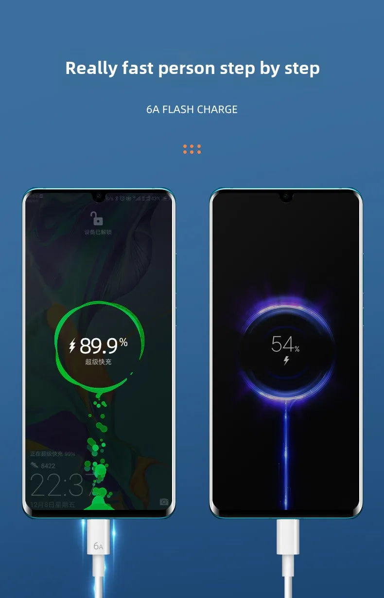 Suitable For Android Phone 6A Charging Cable,Universal 66W Data Cable,Type-C Super Fast Charging,Not Suitable For iPhone