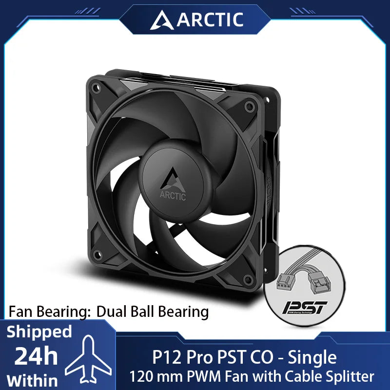 ARCTIC P12 Pro PST CO 120mm Case Fan, PWM Sharing Technology (PST), Dual Ball Bearing for Continuous Operation, 400–3000 rpm