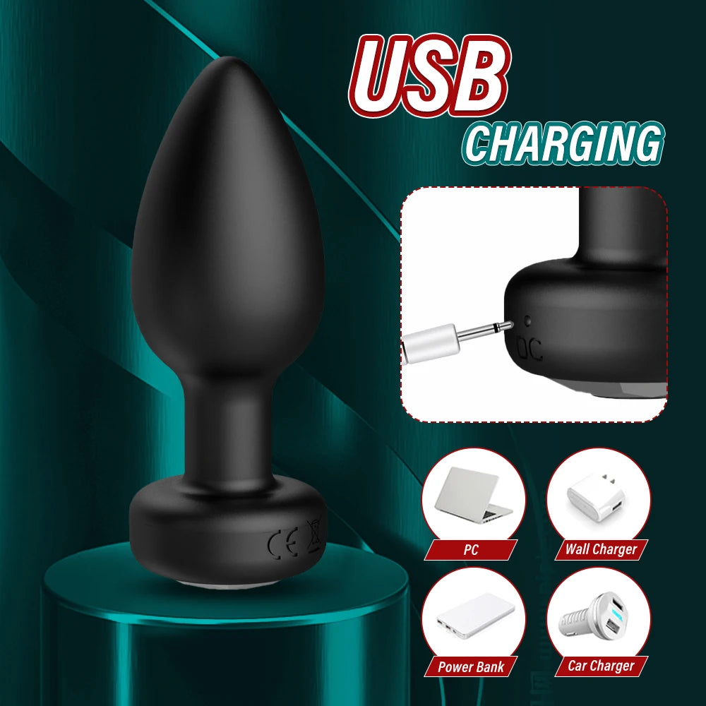 Anal Plug Vibrator for Men Butt Plug Portable Massager Wireless Remote Control Dildo Vibration Sex Toys for Male Adult Toys 18+