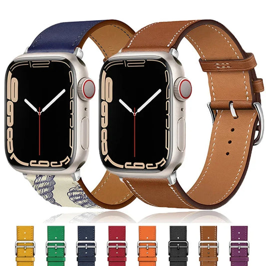 Leather Loop Band for Apple Watch Ultra 49mm 45mm 40mm Sport Strap Wristband Bracelet for IWatch Series 10 9 8 7 6 3se 42mm 46mm