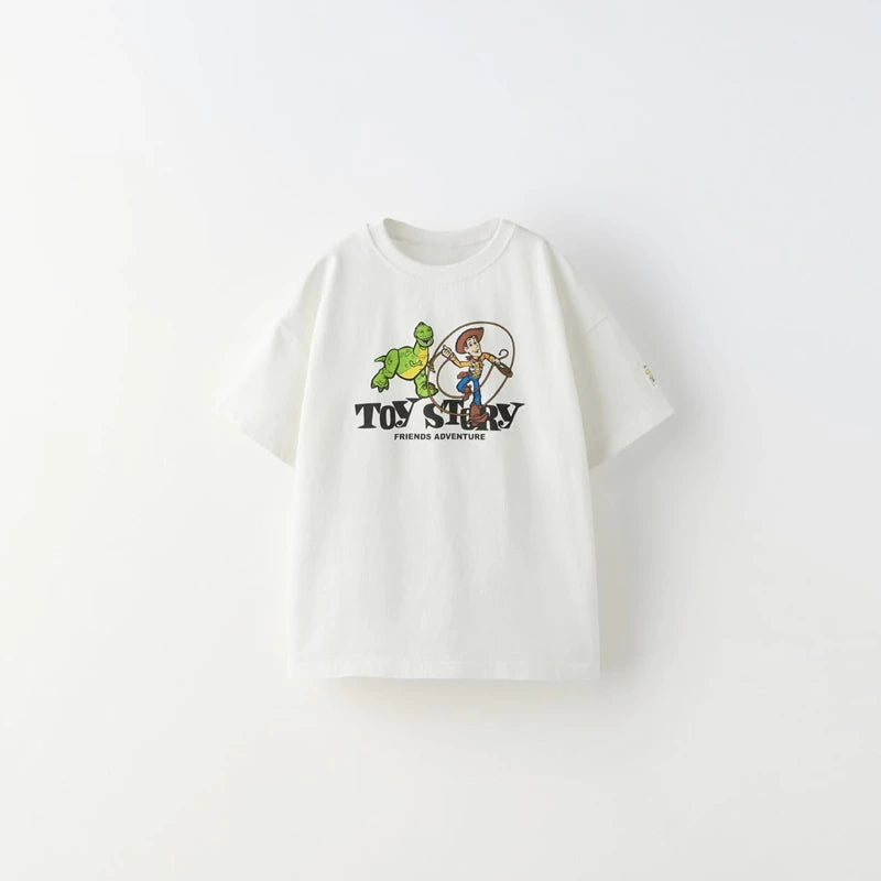 Black Tees Printing Tops Baby Summer Wear Cartoon Short Sleeve T Simple Cute Loose Bottoming Shirt Kids Thin Pure Cotton Costume