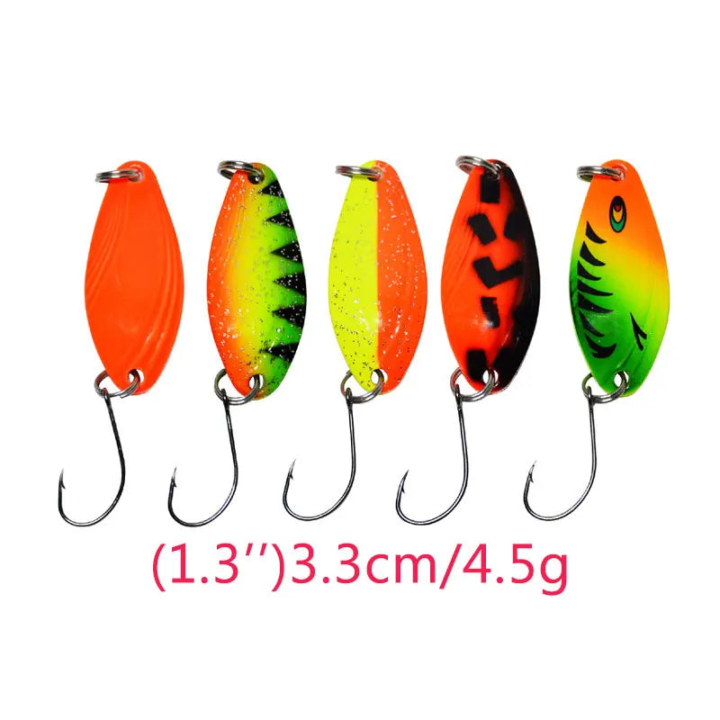JYJ 20pieces a box colorful metal jig spoon lure bait for fishing tackle spinner wobbler pesca trout bait