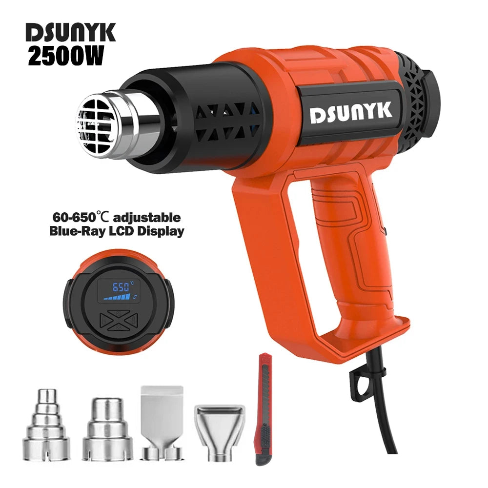 Hot Air Gun LCD Temperatures Adjustable Mini Heat Gun Thermal Blower Shrink Wrapping With Four Nozzles Construction Dryers 110V