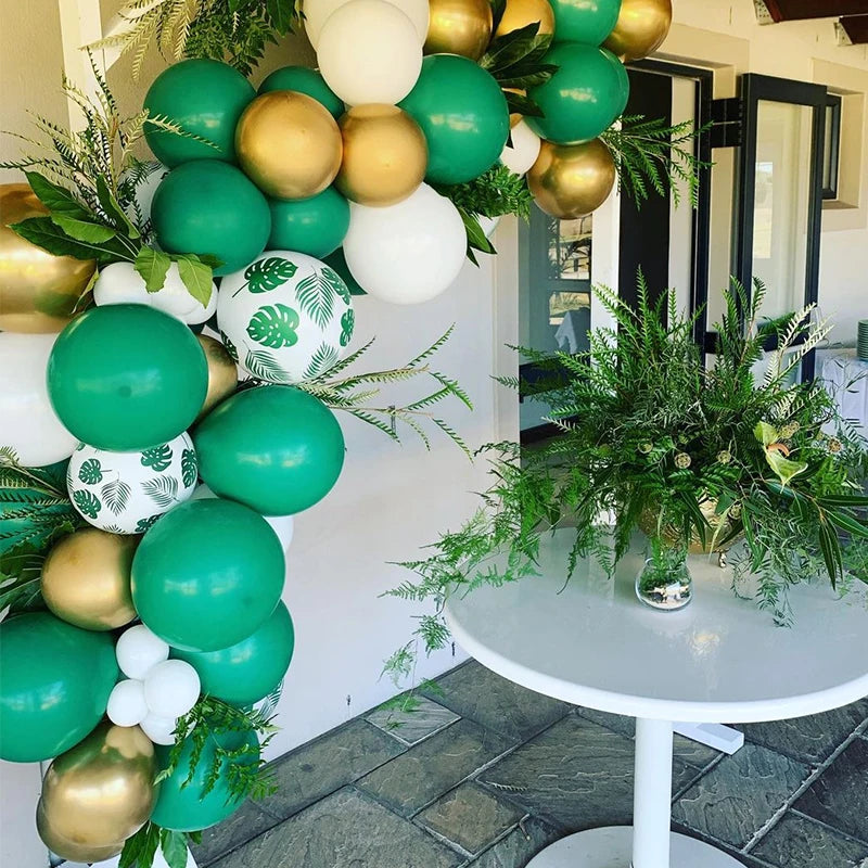 40pcs Retro Dark Green Balloons Set Confetti Balloon Jungle Safari Animal Birthday Party Decorations Kids Boy Baby Shower Favors