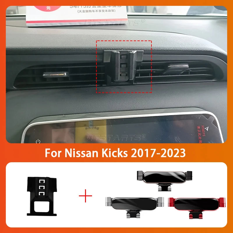 Car Mobile Phone Holder For Nissan Kicks 2017-2023 360 Degree Rotating GPS Special Mount Support Navigation Bracket Accessories