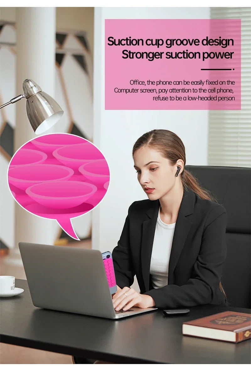 Double Sided Silicone Suction Cup Multicolor Strong Adhesive Stand For iPhone 11 12 13 14 15 16 Pro Max Detachable Phone Holder