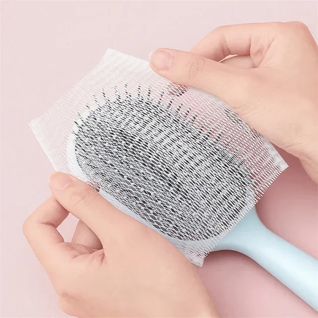 50Pcs Air Cushion Comb Cleaning Net Cover Hair Brush Comb Airbag Pet Combs Net Paper Brush Cleaning Pad Comb Protection Net