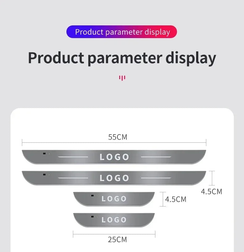 New style Car Door illuminated Sill light Logo Projector Lamp USB Power Wireless LED RGB Welcome Car Scuff Plate Pedal Light