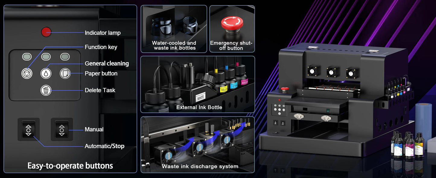 A3 UV DTF Sticker Printer impresora UV DTF Printer A3 For Wood Pen Bottles A3 UV Stickers Printer UV Flatbed Printing Machine A3