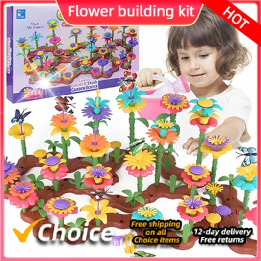 Grow Their Imagination with STEM Educational Flower Garden Building Toy - Perfect Gift for 3-7 Year Old Boys & Girls!