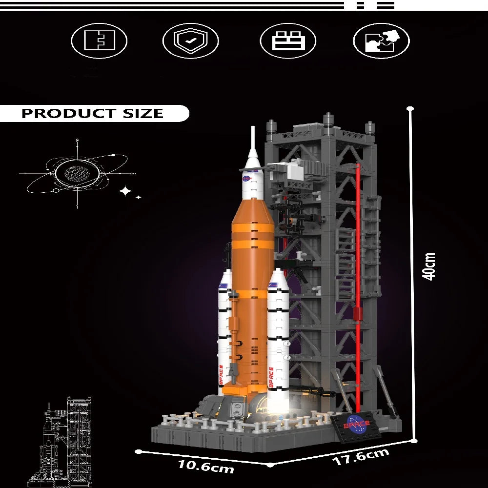 Technology Space Launch System Building Set Version Compatible Rocket Building Blocks Assemble Bricks Toys Gift For Children Kid