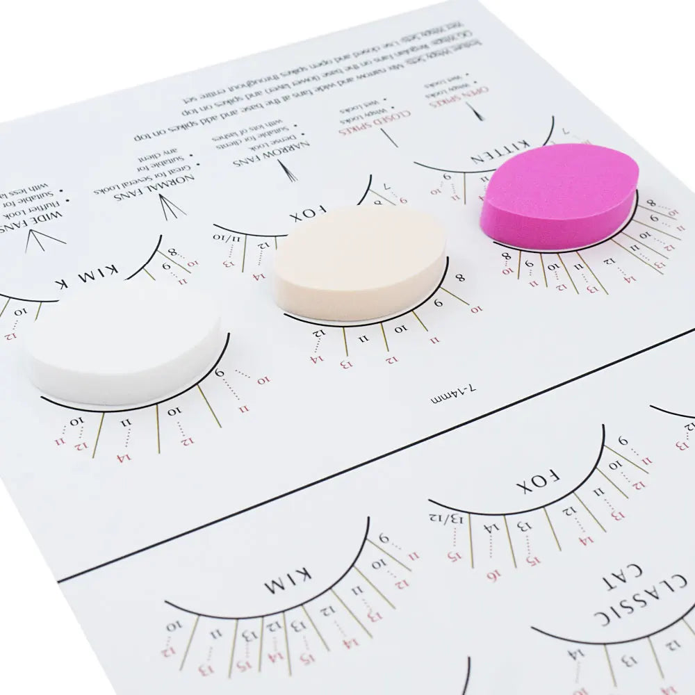Bundle Beginner and Wispy Eye Shape Lash Map Charts School Practice Training for Fake Eyelashes  Wholesale