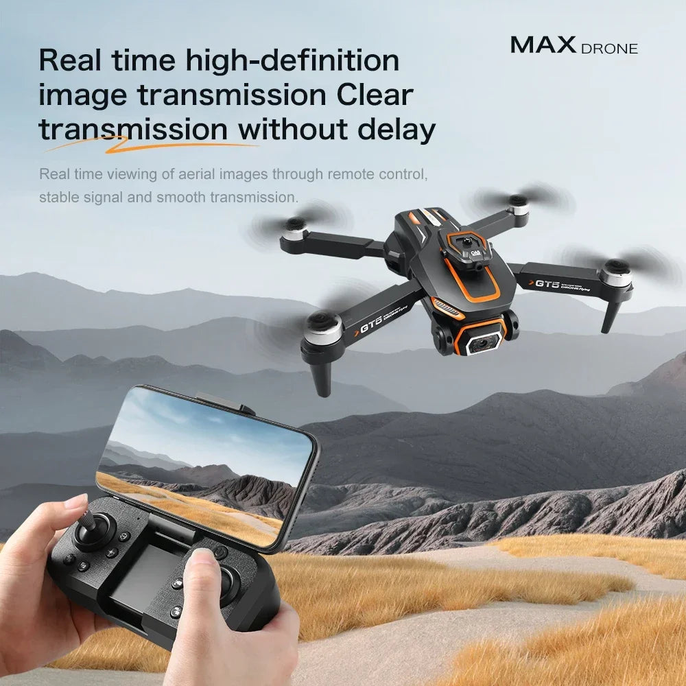 GT5 5G GPS Drone 8K Profesional Dual HD Camera Obstacle Avoidance WIFI FPV Brushless Motor Foldable RC Quadcopter Dron Toy