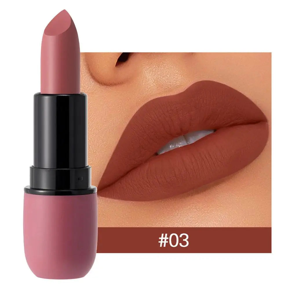 6-Color Matte Lipstick: Velvet Lip Color, Smooth, Waterproof, Long-Lasting Color Lip Makeup