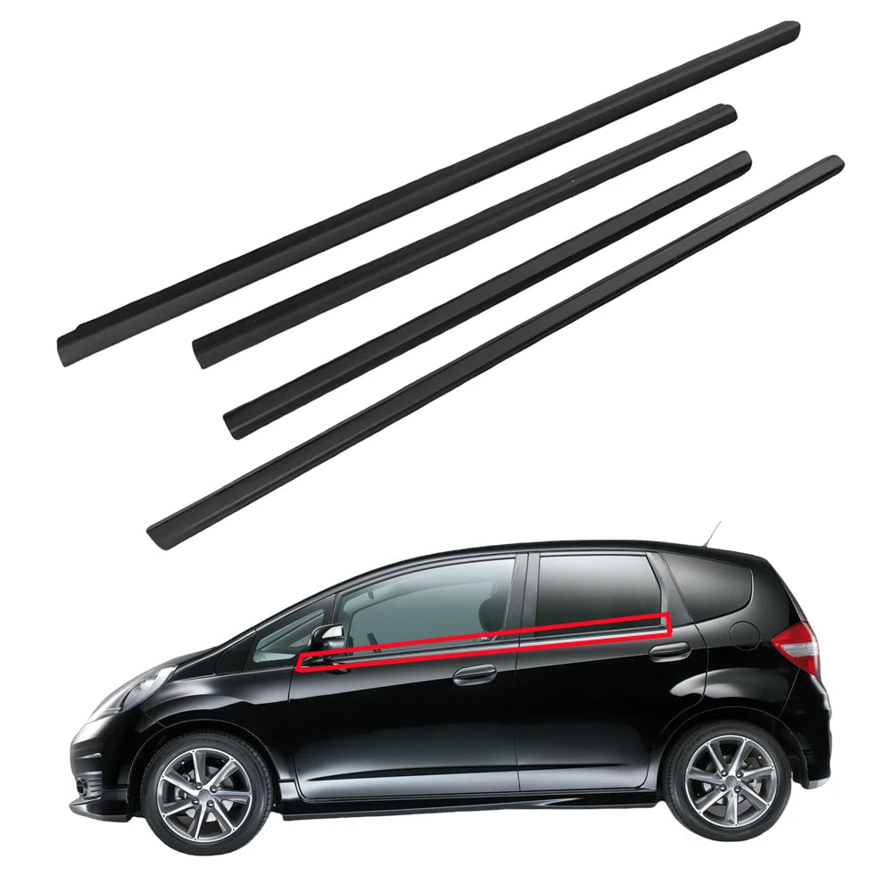 4PCS Door Belt Weather Strip Molding Seal Fit For Honda Fit Jazz 2008 2009 2010 2011 2012 2013