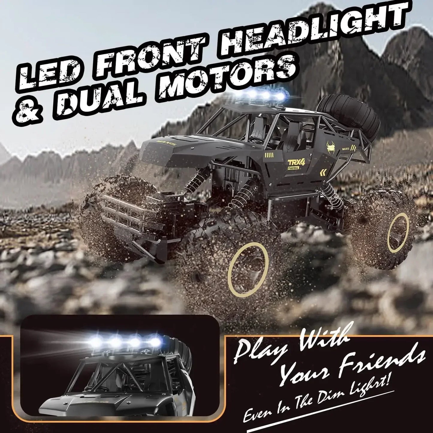 New 4WD Remote Control Car With Led Lights Radio RC Buggy Off-Road Drift Trucks RTR Vehicle Gifts Toy for Children Boy Kid Adult
