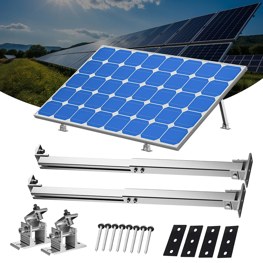 Solar Panel Foot Mount Adjustable Solar Panel Tilt Mount Bracket Aluminum Alloy Solar Panel Mount Support Kit For RV Roof Boat