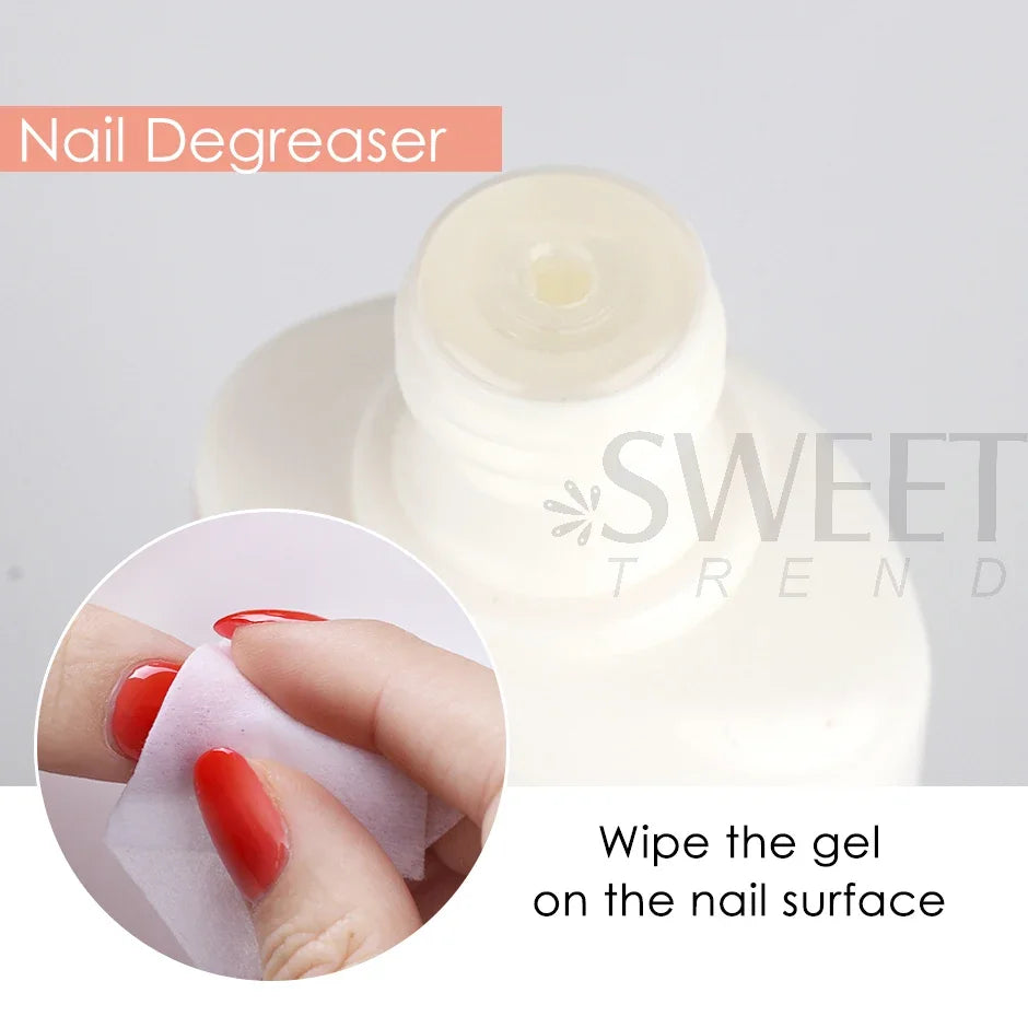 60ml Surface Sticky Layer Nails Degreaser Solution Excess Gel Polish Remover Liquid Cleanser Plus Manicure Solvent Tool Supplies