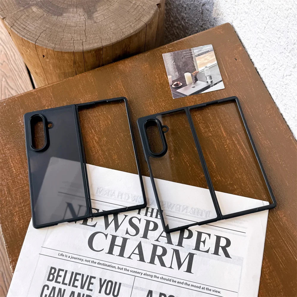 Frosted Transparent Shockproof Phone Case for Samsung Galaxy Z Fold7 Fold6 5G Fold 7 6 5 4 Matte Translucent Protection Cover