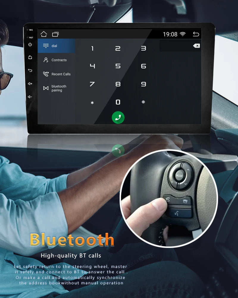 9/10 inch 2ID Universal Car Radio CarPlay Android 12 Auto radio  WIFI GPS Bluetooth Audio Multimedia Video Player For HYUNDA KIA