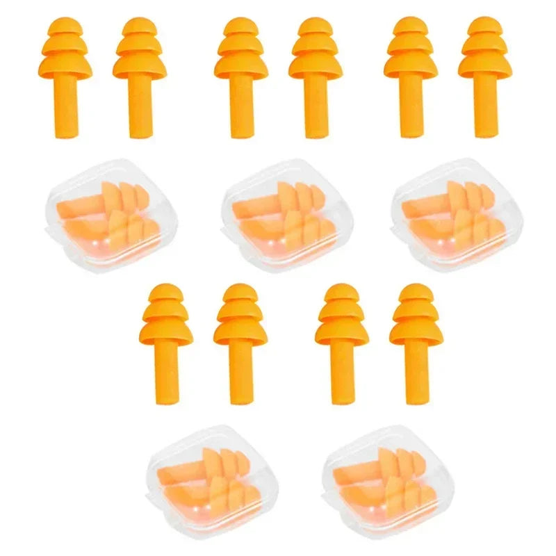 10pcs Soft Silicone Earplugs Waterproof Swimming Ear Plugs Reusable Noise Reduction Sleeping Ear Plugs Hearing Protector